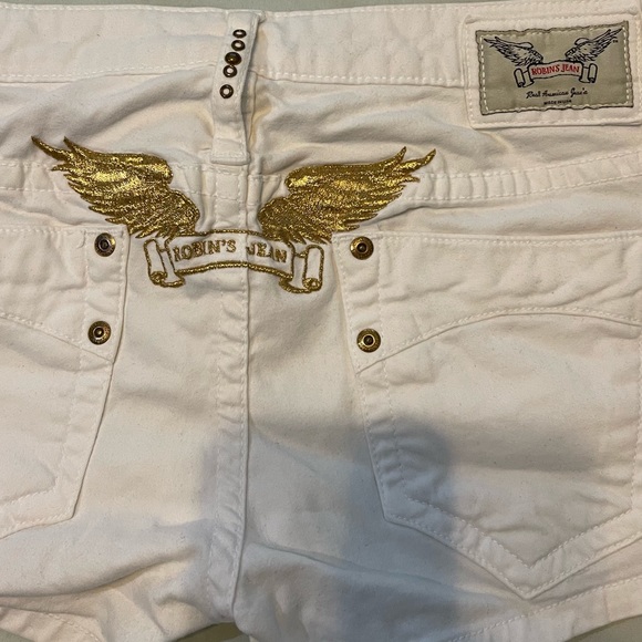 Y2K Vintage White Low-Rise Robin’s Jean Shorts - Picture 3 of 4